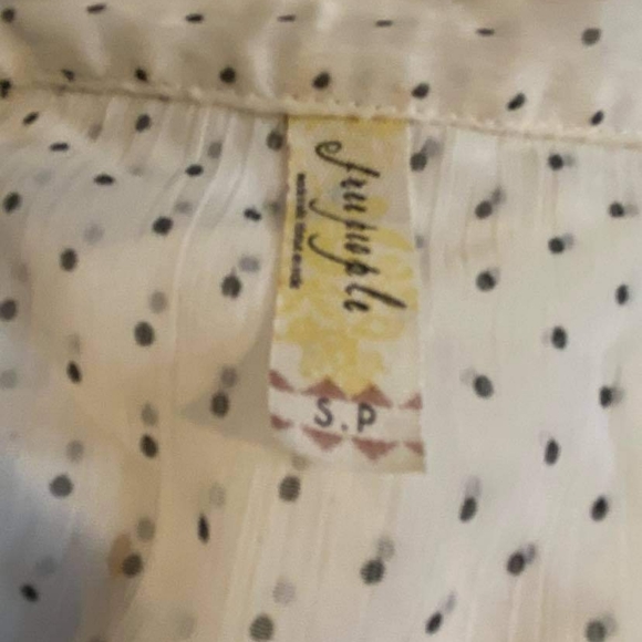 Free People Black & White Dot Button Up Blouse - Picture 3 of 4